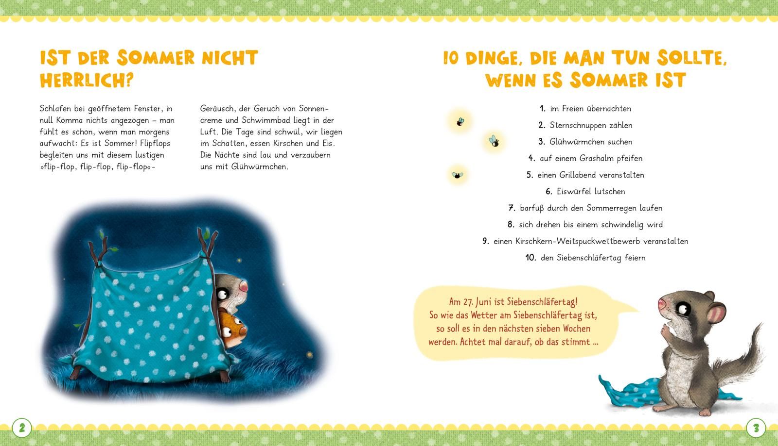 Der kleine Siebenschläfer: Das machen wir im Sommer! (Mängelexemplar)
