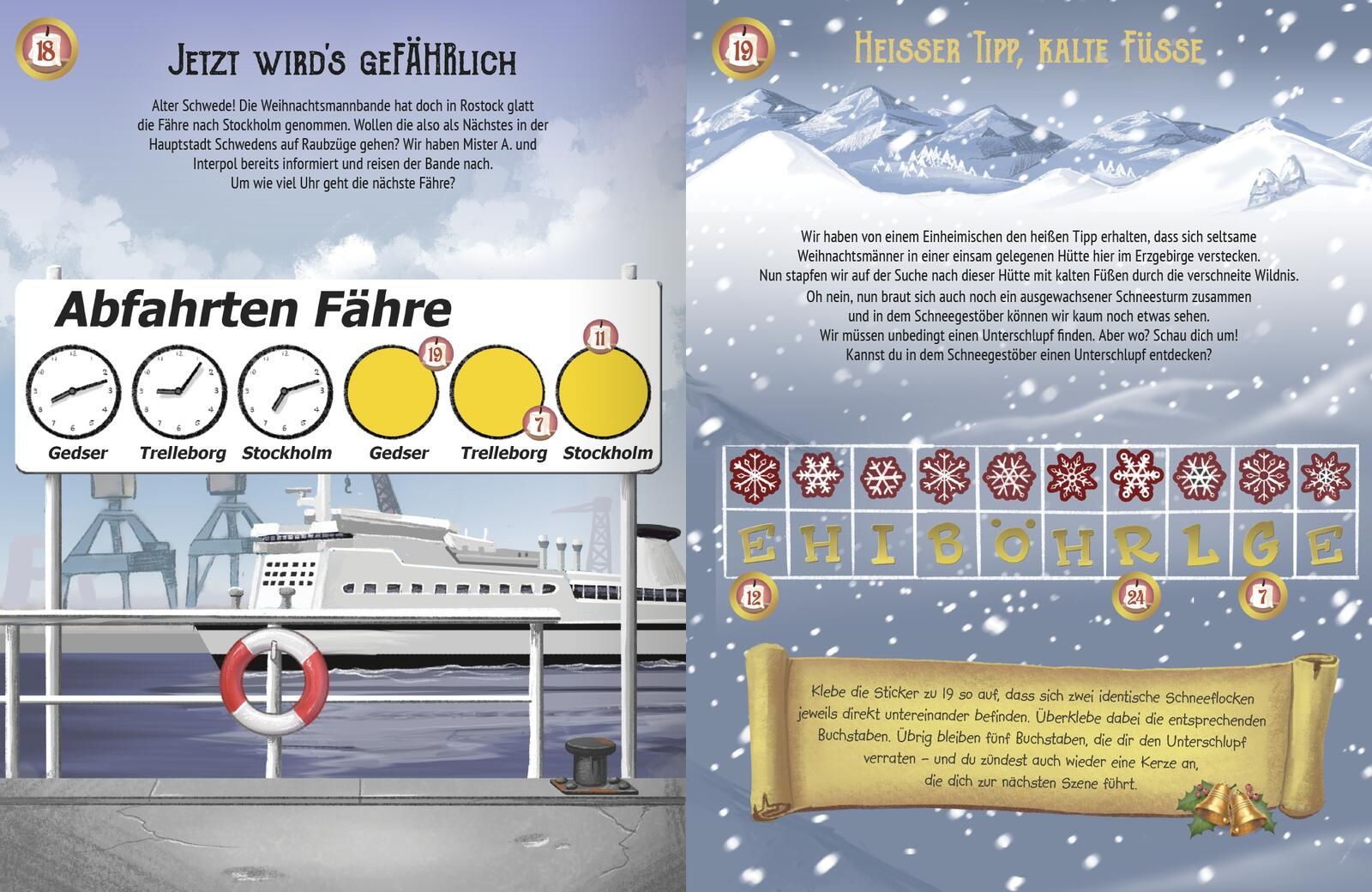Escape-Stickerbuch – Adventskalender – Das Versteck in den Bergen