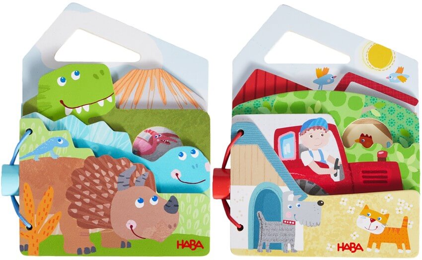 Sparpaket - Holz Babybuch Dinos & Traktor