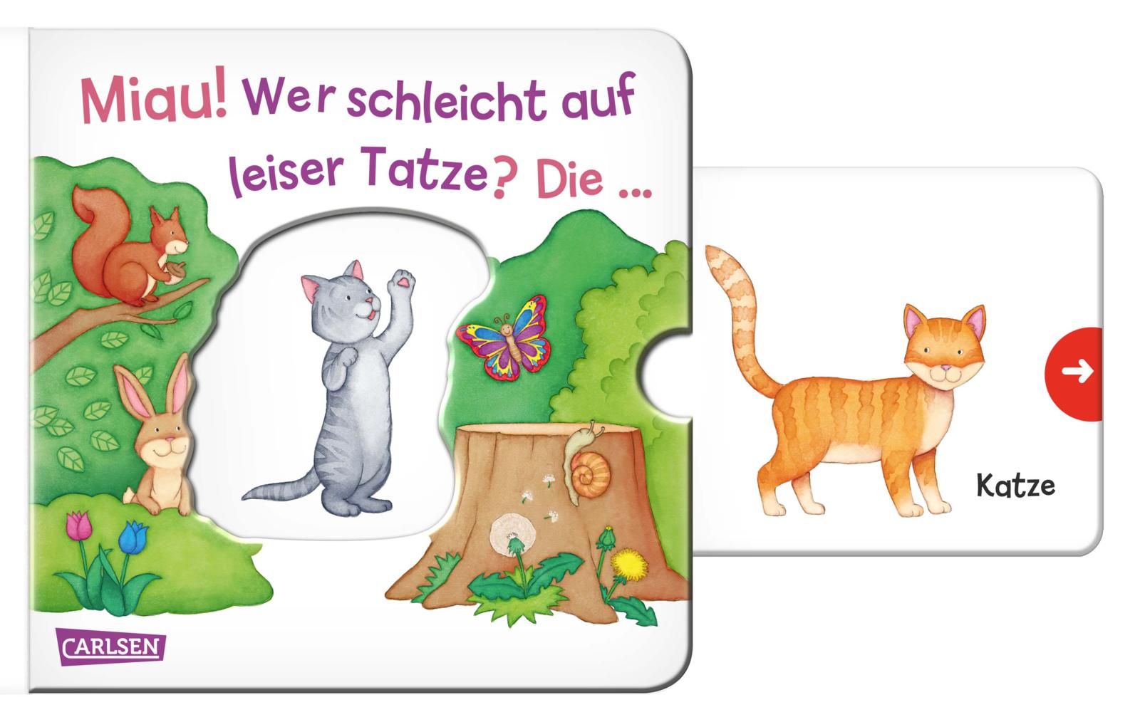 Miau! Wer schleicht auf leiser Tatze? Die ... Katze! - Großausgabe - ab 18 Monaten