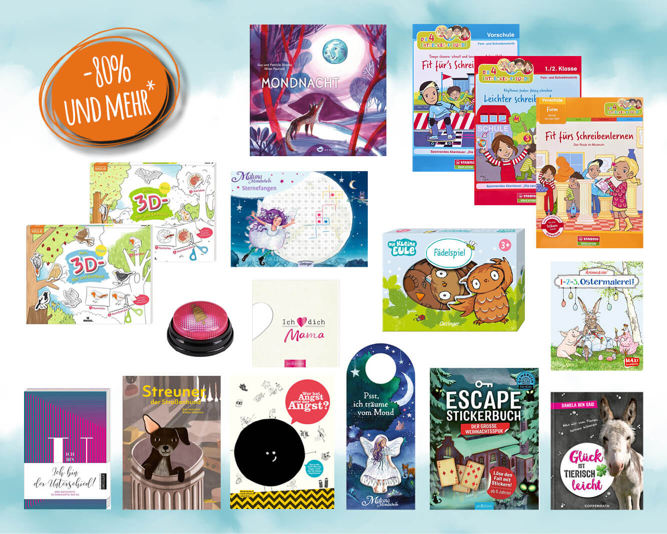 Lagerräumung: entdecke tolle Kinderbücher und Geschenkideen mindestens 80%* günstiger*