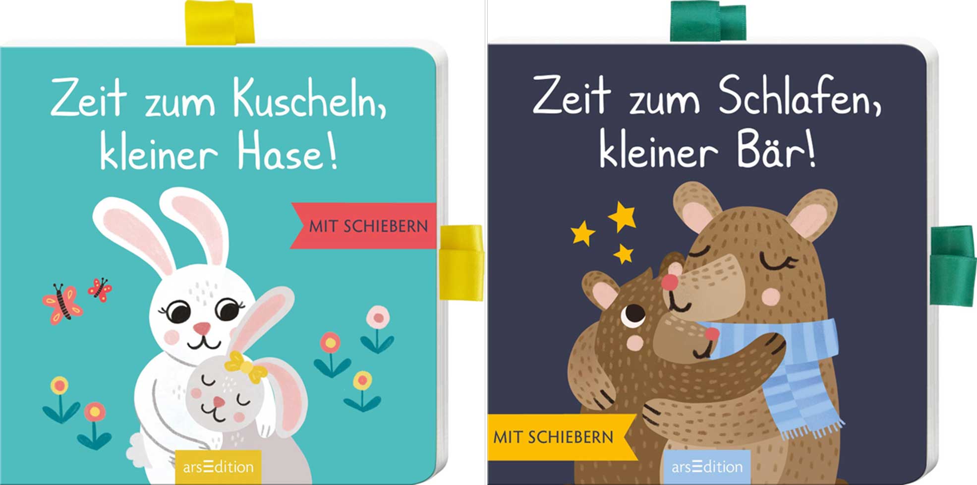 Sparpaket - Zeit zum Kuscheln, kleiner Hase! | Zeit zum Schlafen, kleiner Bär! - Mit Schiebern