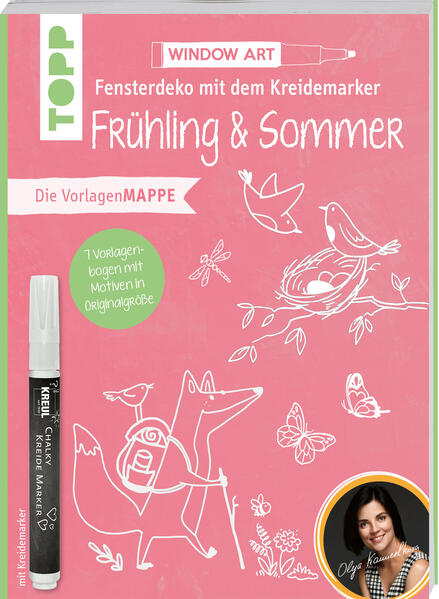 Vorlagenmappe Fensterdeko mit dem Kreidemarker - Frühling & Sommer. Inkl. Original Kreidemarker von KREUL (Mängelexemplar)