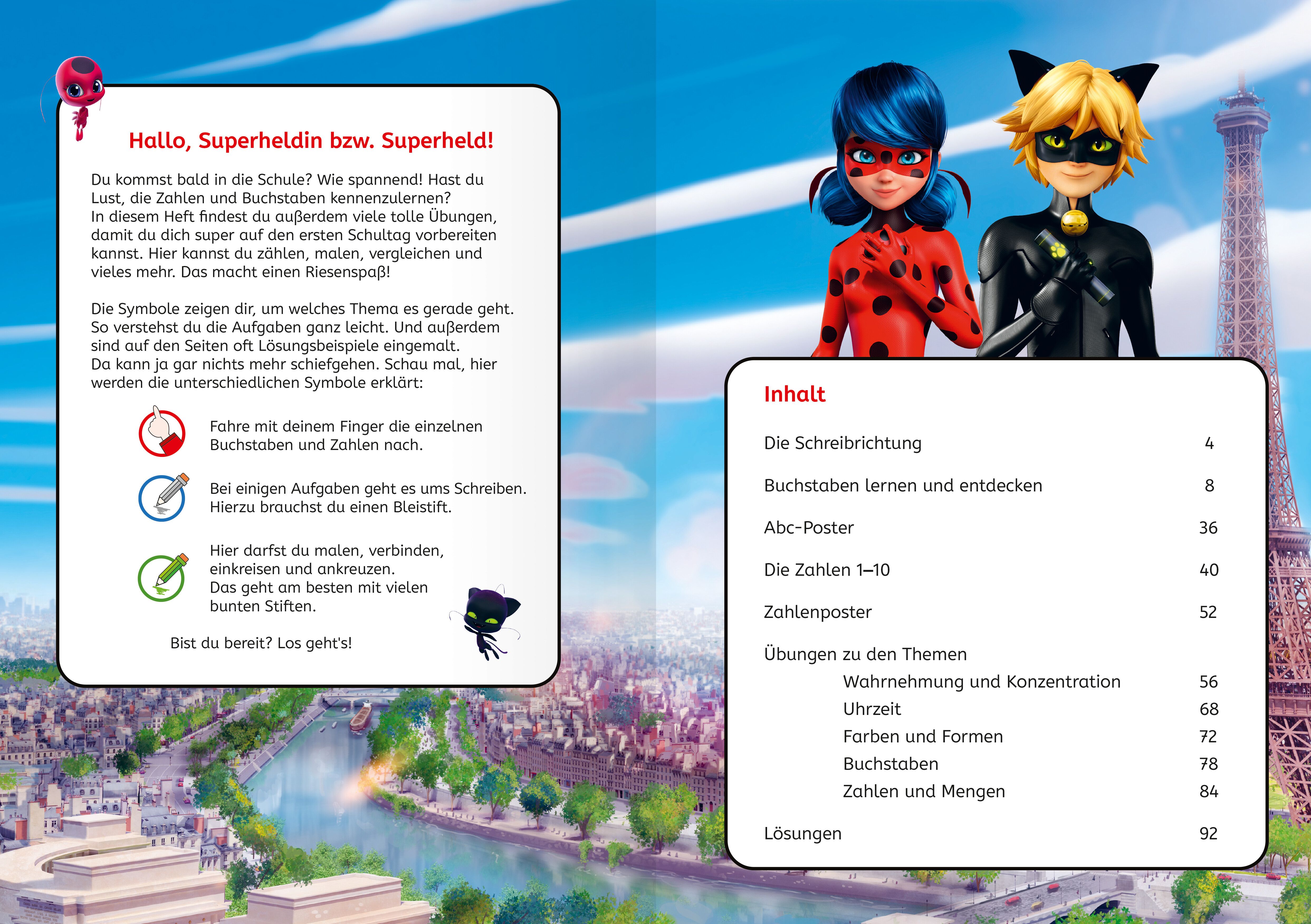 Miraculous: Das große Vorschulbuch - Buchstaben, Zahlen, Konzentration (Mängelexemplar)