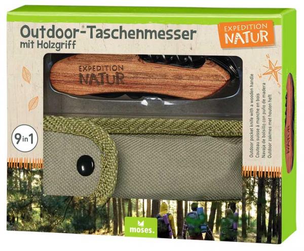 Expedition Natur - Outdoor-Taschenmesser mit Holzgriff (Verpackung beschädigt)