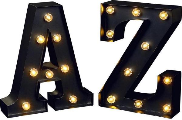 Leuchtbuchstaben A + Z im Set groß
