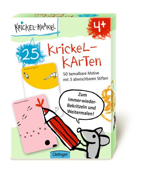 Sparpaket - 36x Krickel-Krakel. Krickel-Karten - je 50 bemalbare Motive mit je 3 abwischbaren Stifte