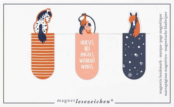 Magnetlesezeichen Horses