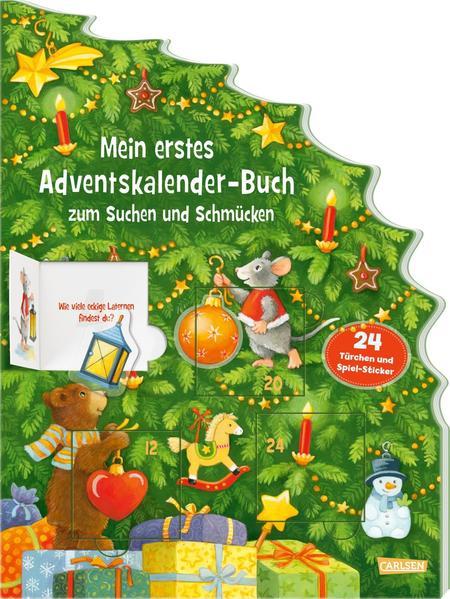 Mein erstes Adventskalender-Buch zum Suchen und Schmücken - Mit 24 Türchen und Spiel-Sticker