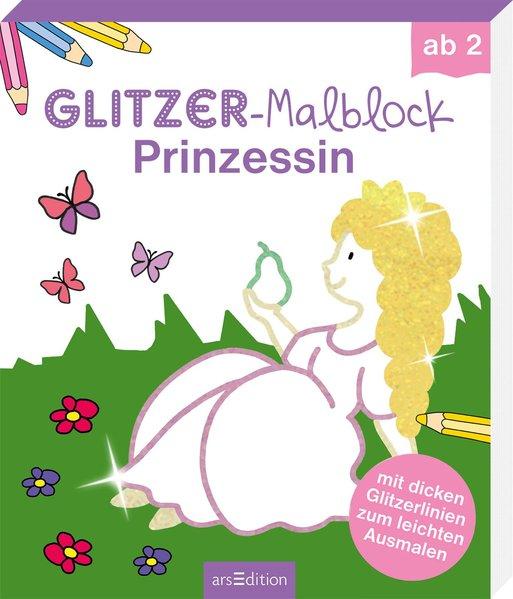 Glitzer-Malblock Prinzessin - mit dicken Glitzerlinien zum leichten Ausmalen (Mängelexemplar)