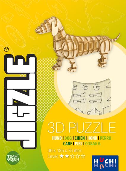 Jigzle 3D Holz-Puzzle Hund