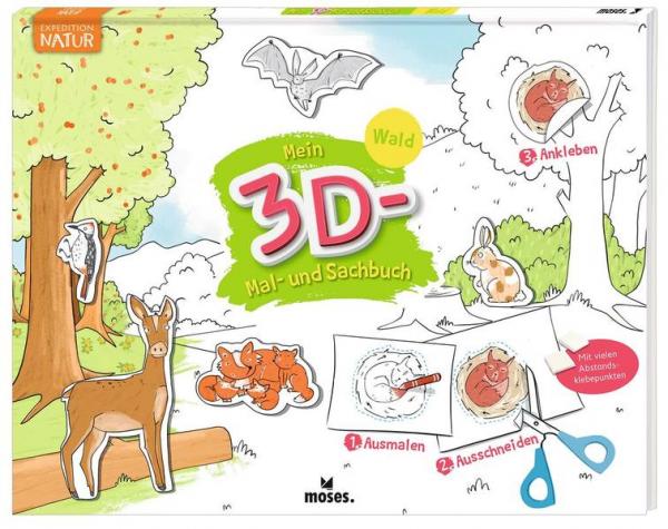 Mein 3D Mal- und Sachbuch - Wald (Mängelexemplar)