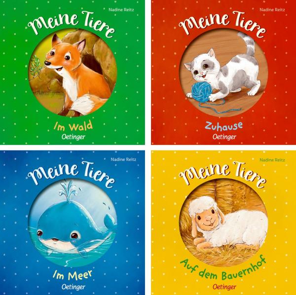 Sparpaket - 4er Set Meine Tiere - Pappbilderbücher für Kinder ab 18 Monaten