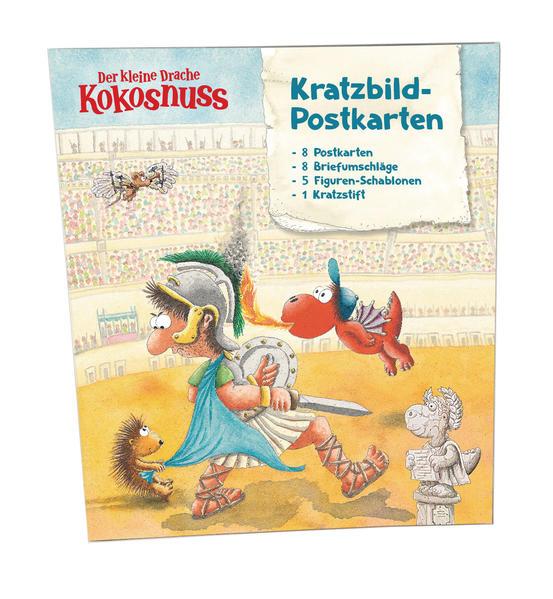 Der kleine Drache Kokosnuss - 8er Set Postkarten mit Schablone