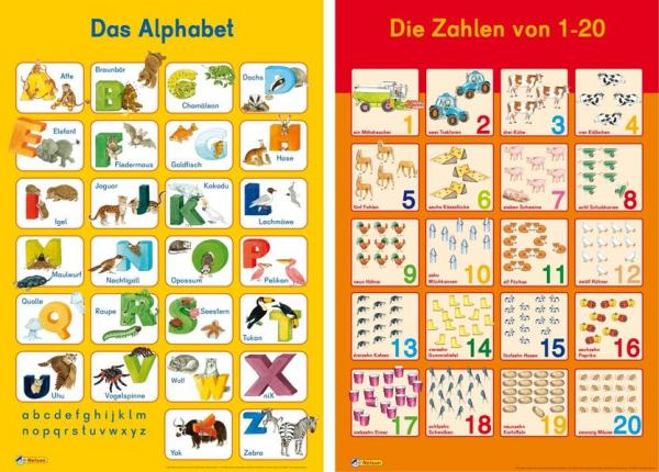 Aktion: Mein Lernposter: 2er-Set Das Alphabet / Zahlen 1 - 20