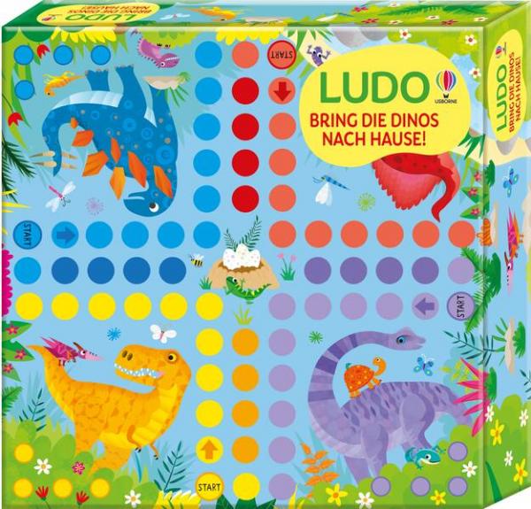 LUDO - Bring die Dinos nach Hause! Set mit Spielbrett, Spielfiguren und Würfel – ab 3 Jahren