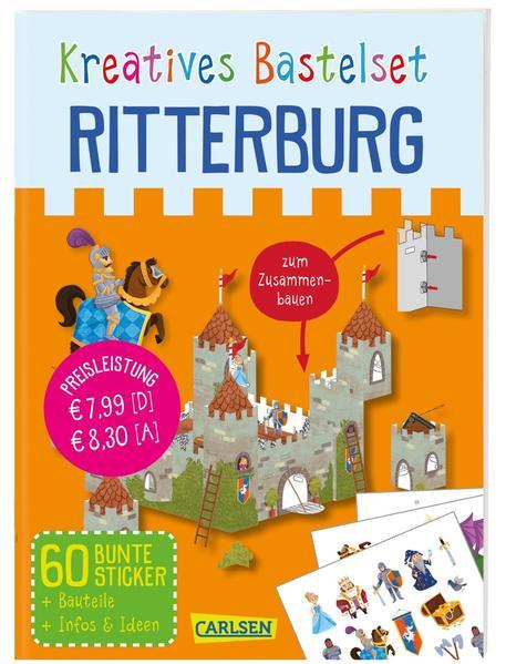 Kreatives Bastelset: Ritterburg - Set mit Bauteilen, Stickern und Anleitungsbuch (Mängelexemplar)