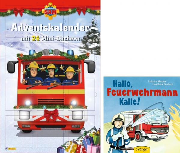 Feuerwehrmann Sam: Minibuch-Adventskalender mit 24 Mini-Büchern + Hallo, Feuerwehrmann Kalle!